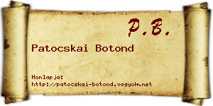 Patocskai Botond névjegykártya