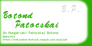 botond patocskai business card